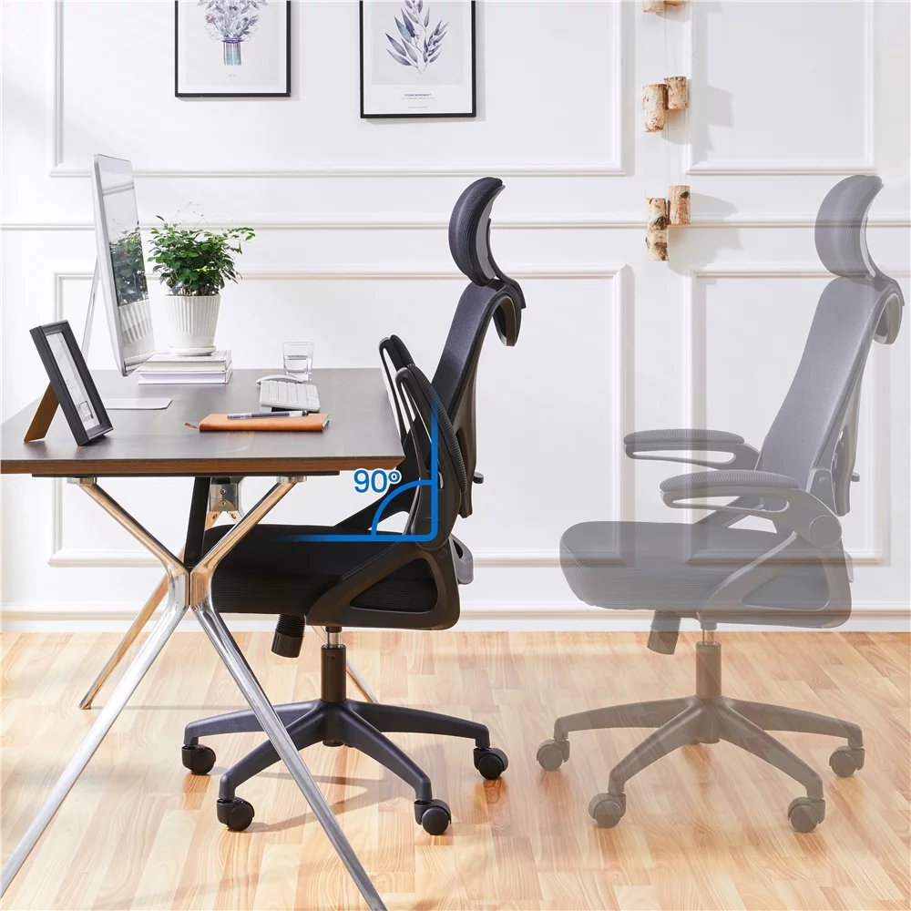 Alden Design Ergonomic Mesh Office Chair with High Back, Black