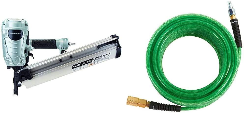 Metabo HPT Framing Nailer, The Pro Preferred Brand of Pneumatic Nailers, 21° Magazine, Accepts 2-Inch to 3-1/2-Inch Framing Nails (NR90AES1)