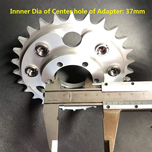 CDHPOWER 26" Aluminum Mag Wheels with Disc Brake Rotor Adapter and 28T Sprocket/Black/Bicycle Wheel/Rim