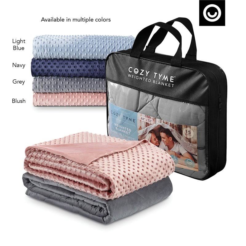 Cozy Tyme B17020-25BHK-UE 72 x 80 in. Hasani Weighted Blanket Blush - 25 lbs