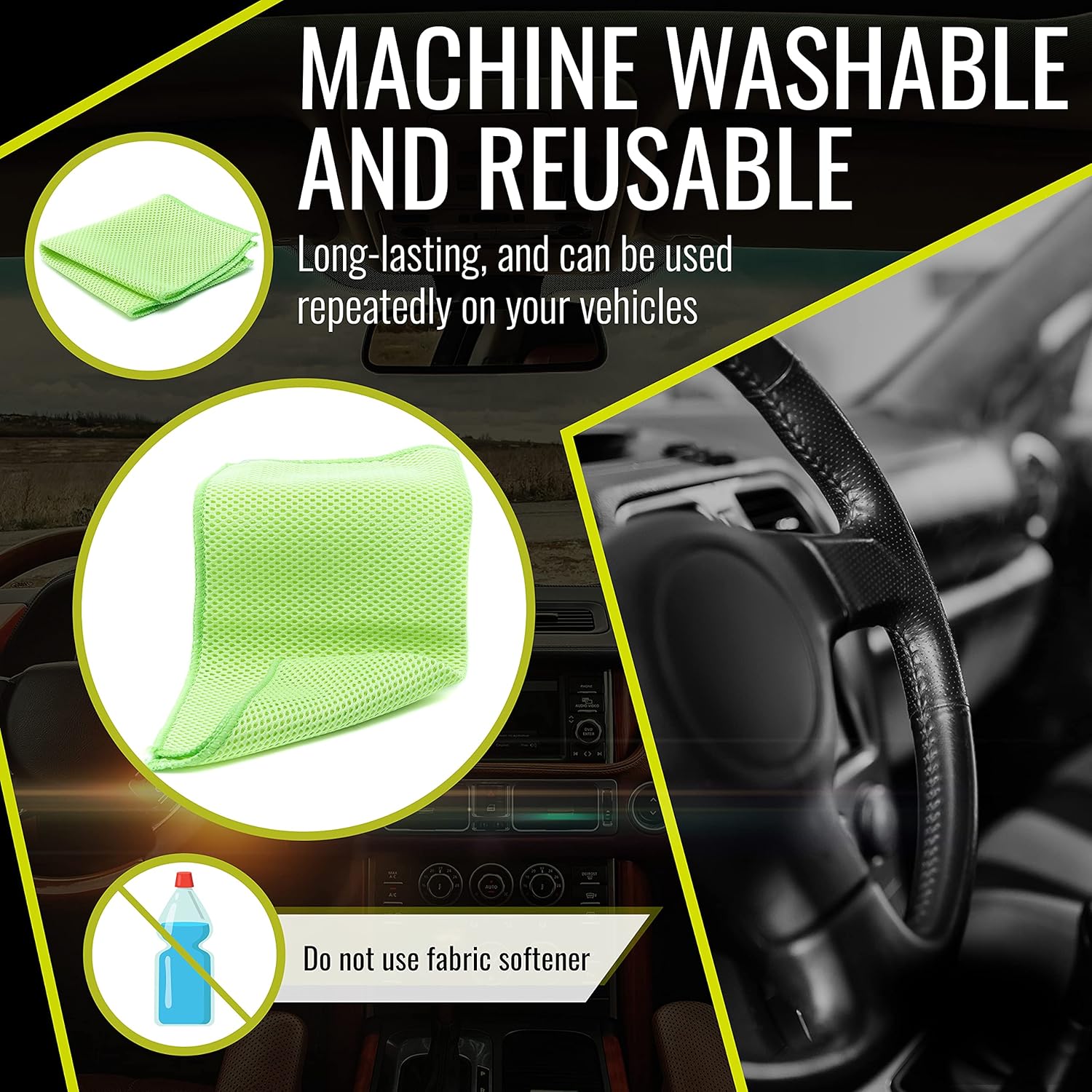 BugSlide Microfiber Mesh X-Treme Cleaning Cloth, Cleans and Polishes all Car & Motorcycle Surfaces without Scratching