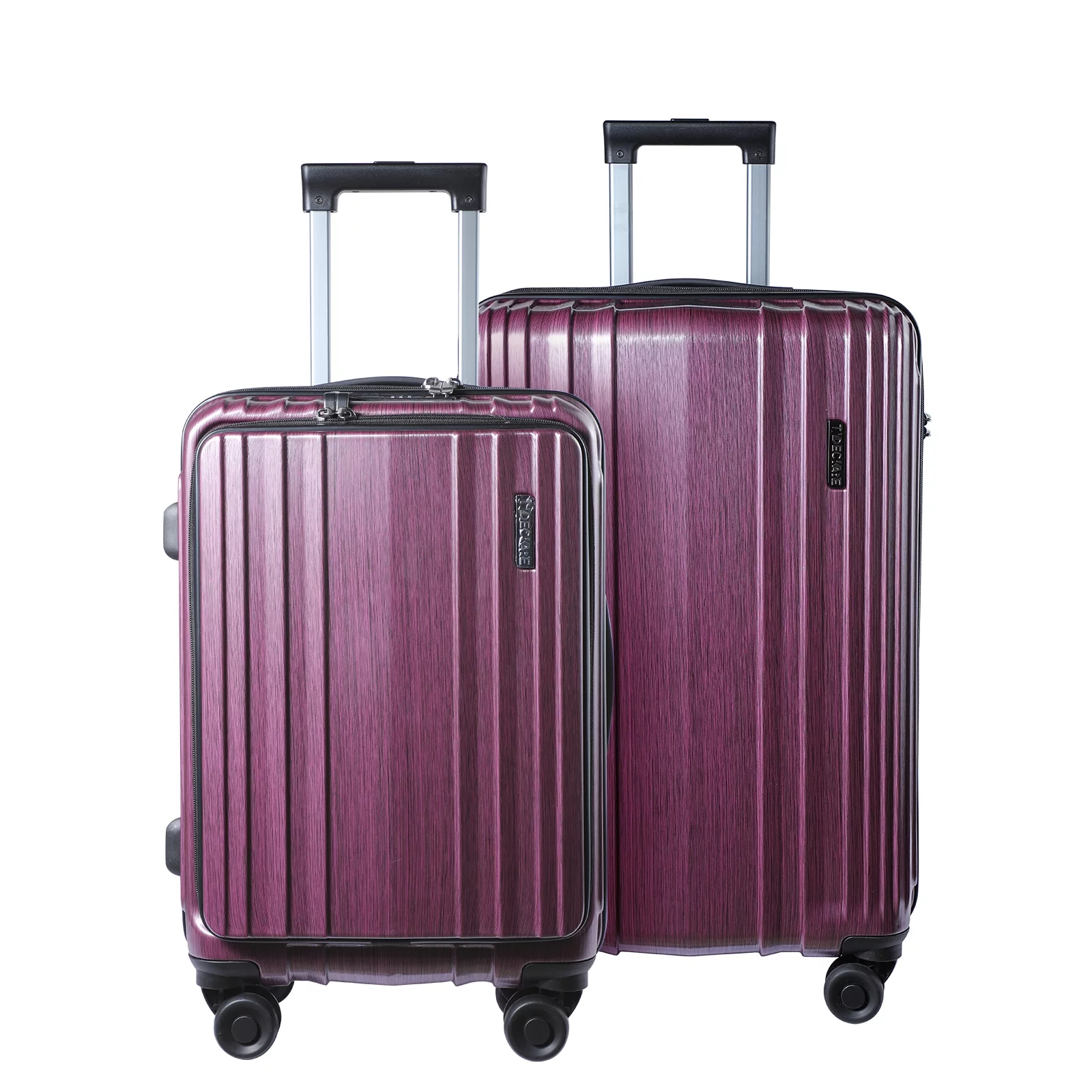 Luggage Set 2 Piece 21/24, 21 Inch 45L with Front Laptop Pocket & 24 Inch Expandable 69-79L, ABS+PC Lightweight Hardshell with Spinner Wheels
