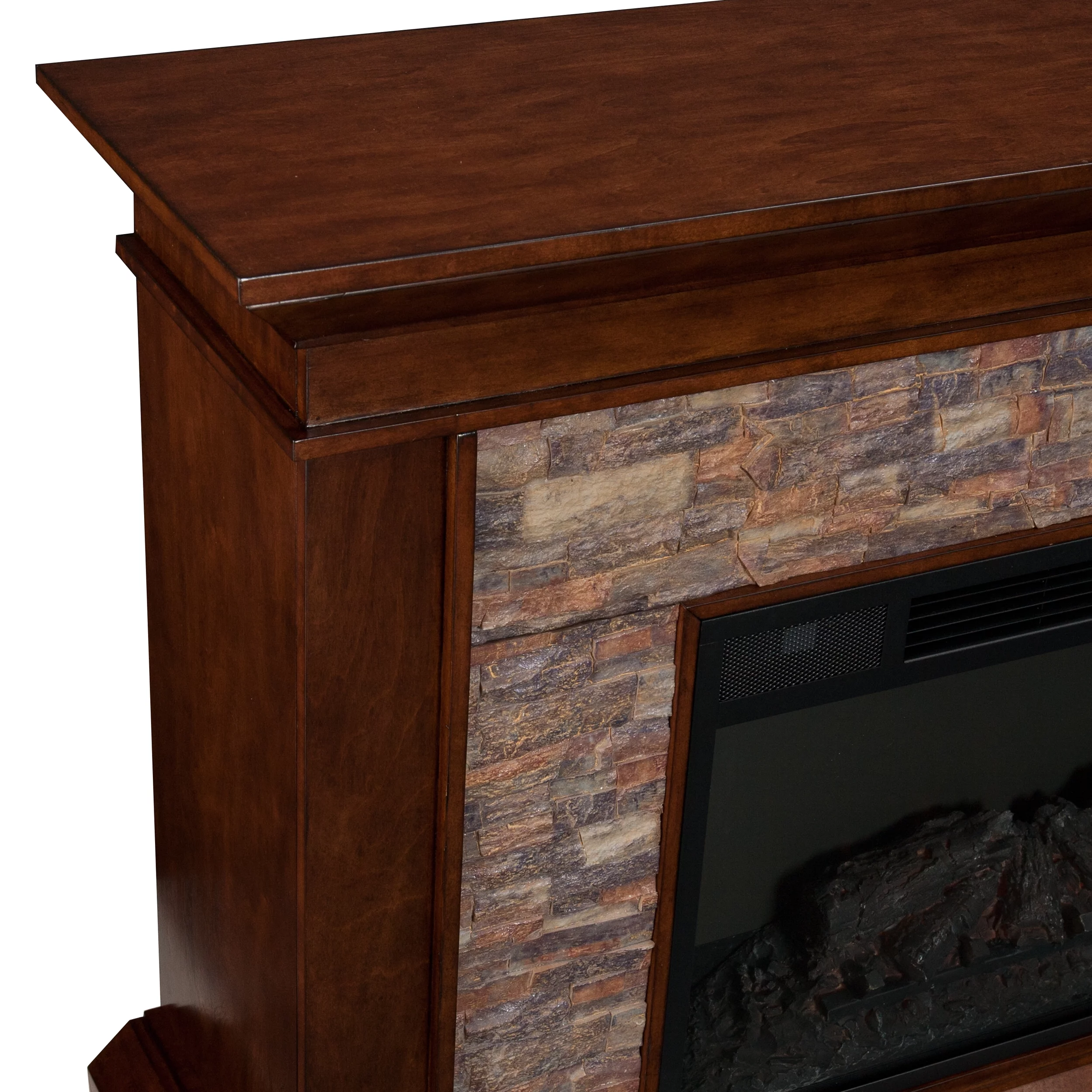 SEI Furniture Canyon Heights Simulated Stone Electric Fireplace 60 x 35.5 Freestanding Indoor Electric Fireplaces