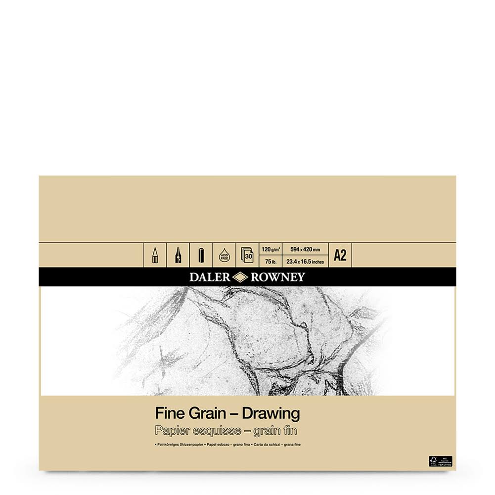 Daler Rowney : Fine Grain Drawing Pad : Cartridge Paper : 120gsm : A2