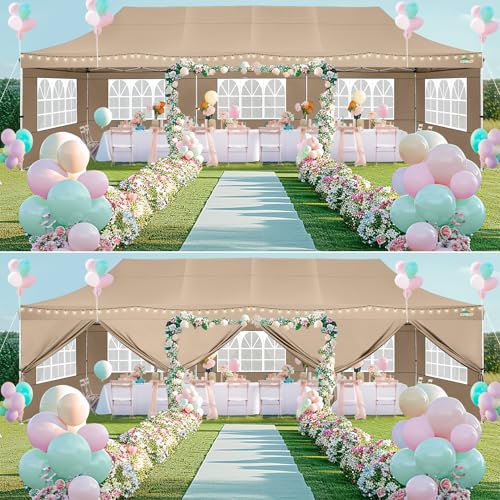 10x10 Pop Up Canopy Tent with 4 Sidewalls and Mesh Windows 2.0