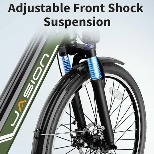 Jasion Roamer Electric Bike for Adults 1200W Peak Motor 528WH Removable Battery,up to 60miles 28MPH City Cruiser Ebike,26'' Commuter E Bike