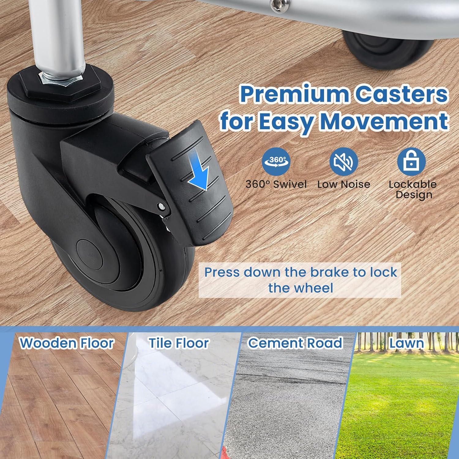 Giantex Bedside Commode Wheelchair for Toilet - Foldable Shower Chair with Arms, Lockable Casters, Detachable Bucket, Transport Wheelchair