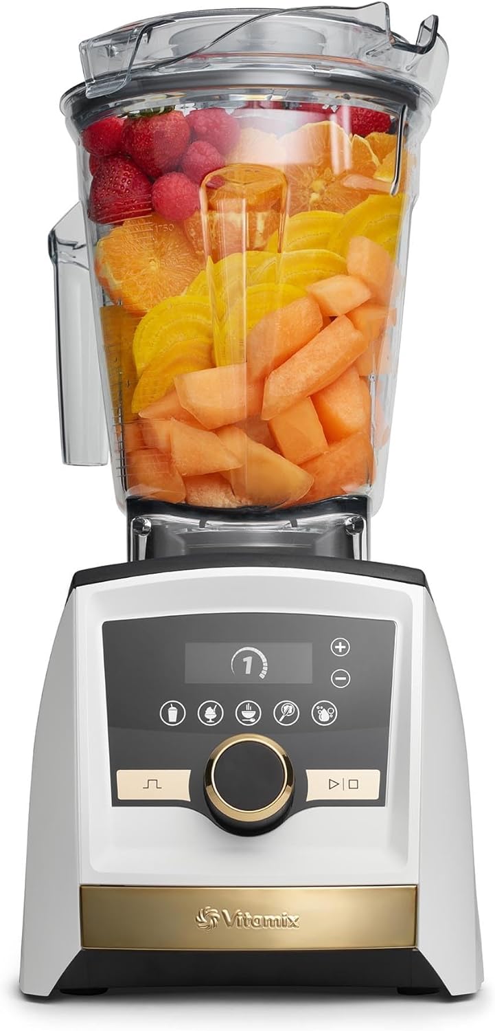 Vitamix A3500 Ascent Series Gold Label Smart Blender, Professional-Grade, 64 oz. Low-Profile Container, White with Gold Accents