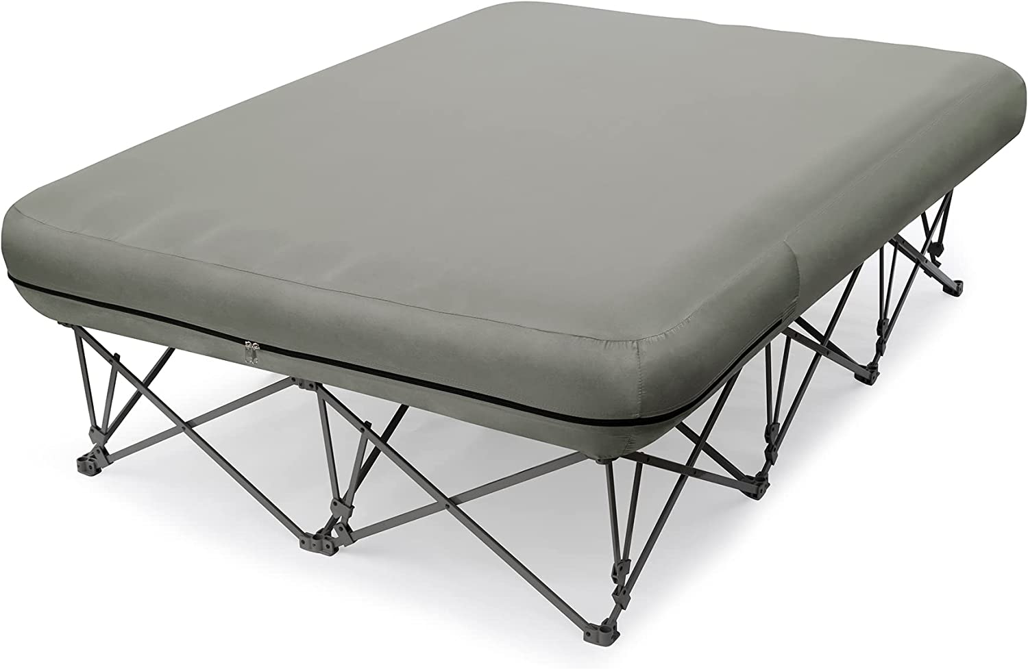 QCAI 2 Person Camping Cot,Folding Camping Bed with Inflatable Air Mattress and Carry Bag,for Outdoor Travel Camp Beach Vacation