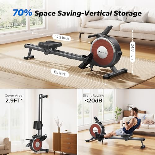 MERACH Rowing Machines for Home, Magnetic Rowing Machine with 16 Levels, Rower Machine of Quiet Resistance