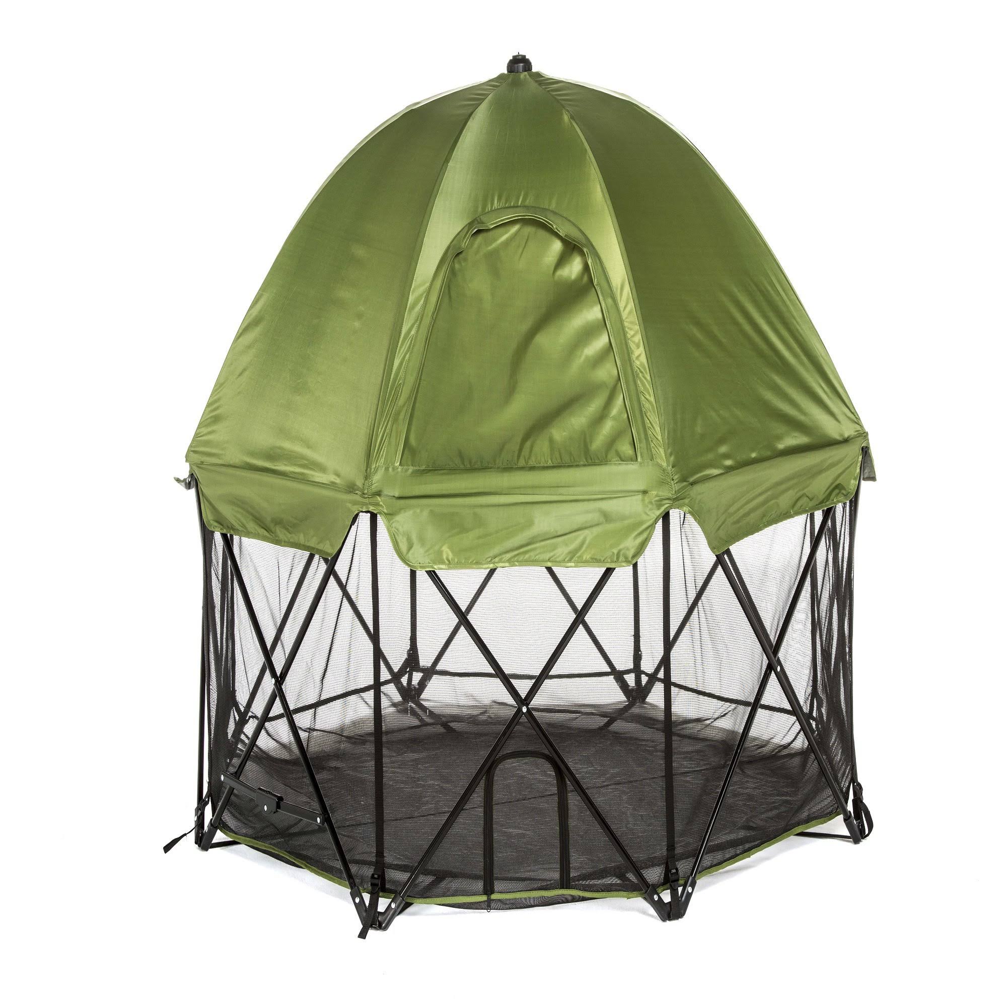 Carlson Pet Products Deluxe Green Eight Panel Pet Pen with Canopy