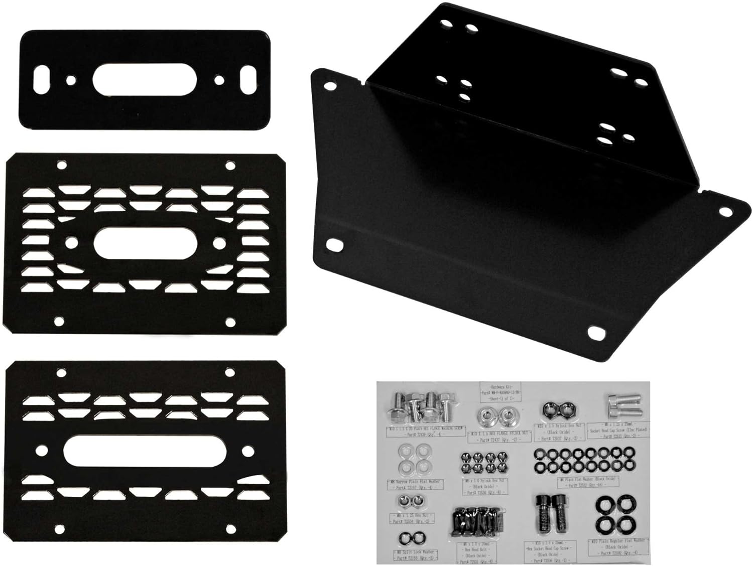 SuperATV 6000 LB Black Ops Winch with Heavy Duty Winch Mounting Plate for 2017+ Polaris Ranger 1000 / Ranger XP 1000 / Ranger XP 1000 Crew | Complete