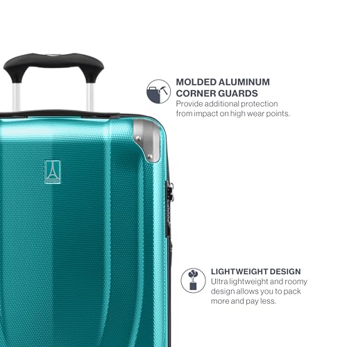 Travelpro Pathways 3 Hardside Expandable Luggage, 8 Spinner Wheels, Lightweight Hard Shell Suitcase, Carry On 21 Inch, Black Knight