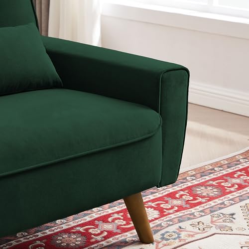 48.8" Small Loveseat Sofa, Mid Century Modern Love Seat Couch with Back Cushions and Wood Legs, 2 Seater Couches for Living Room, Bedroom