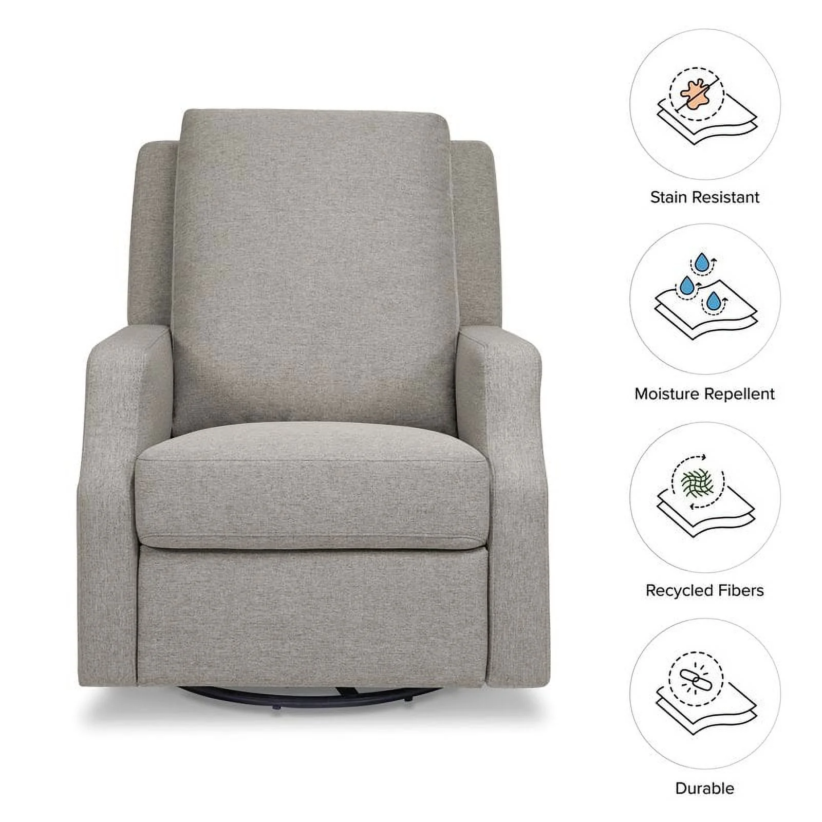 Million Dollar Baby Classic Crewe Recliner and Swivel Glider in Performance Cream Eco-Weave