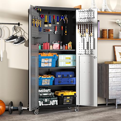Mobile Tool Storage Cabinet with Wheels,Heavy Duty Rolling Tool Cabinets for Garage,Metal Storage Cabinets with 4 Drawer and 1 Locking Doors