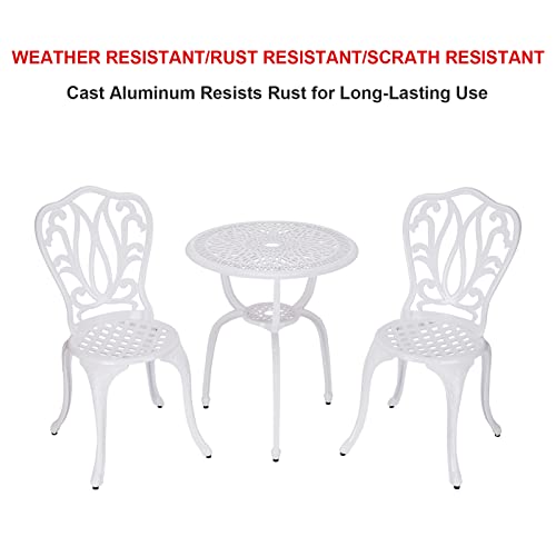 C/G 3 Piece Bistro Set,Outdoor Patio Set,Anti-Rust Cast Aluminum Bistro Table Set for Park Yard Front Porch Furniture(Antique Copper)
