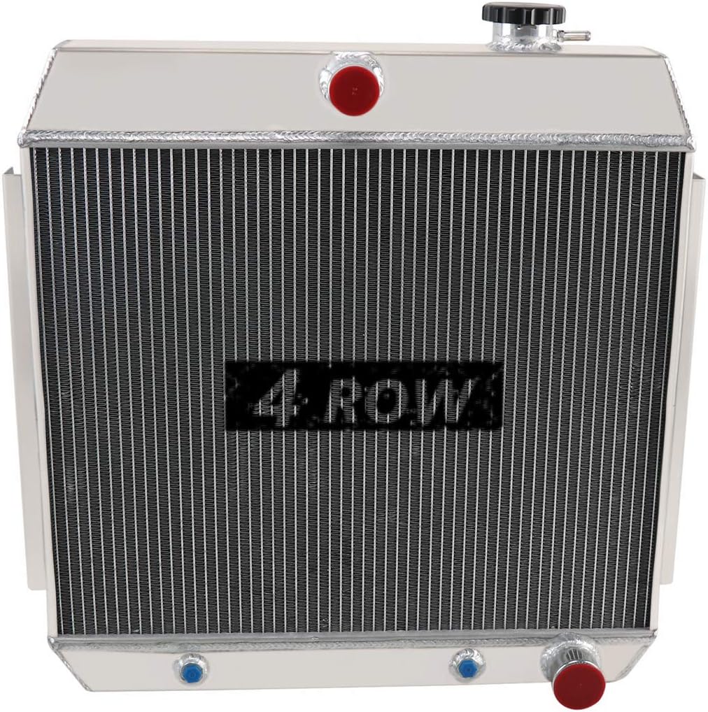 CoolingSky 4 Row All Aluminum Engine Radiator for 1955 1956 1957 GM Cars, Bel Air/Nomad /150/210 Models 4.3 4.6