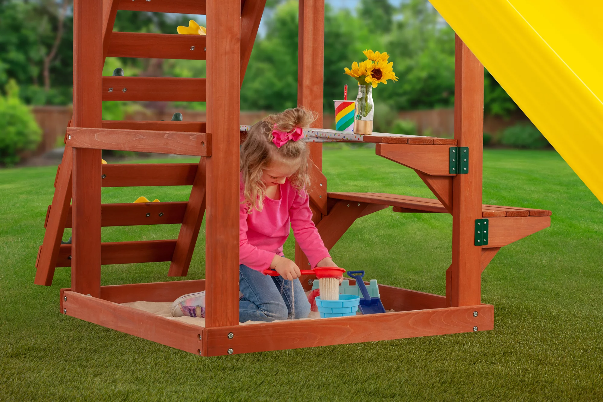 Creative Cedar Designs Cedar Cottage Wooden Swing Set