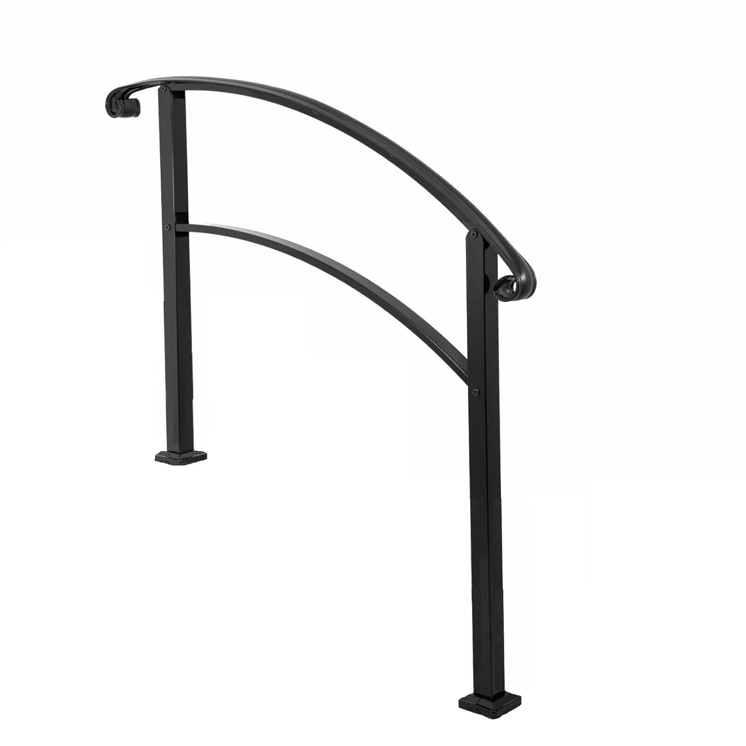 SCARIU Outdoor Hand Rails for Steps, 3 Steps Outdoor Stair Railing, Adjustable Front Porch Hand Rail
