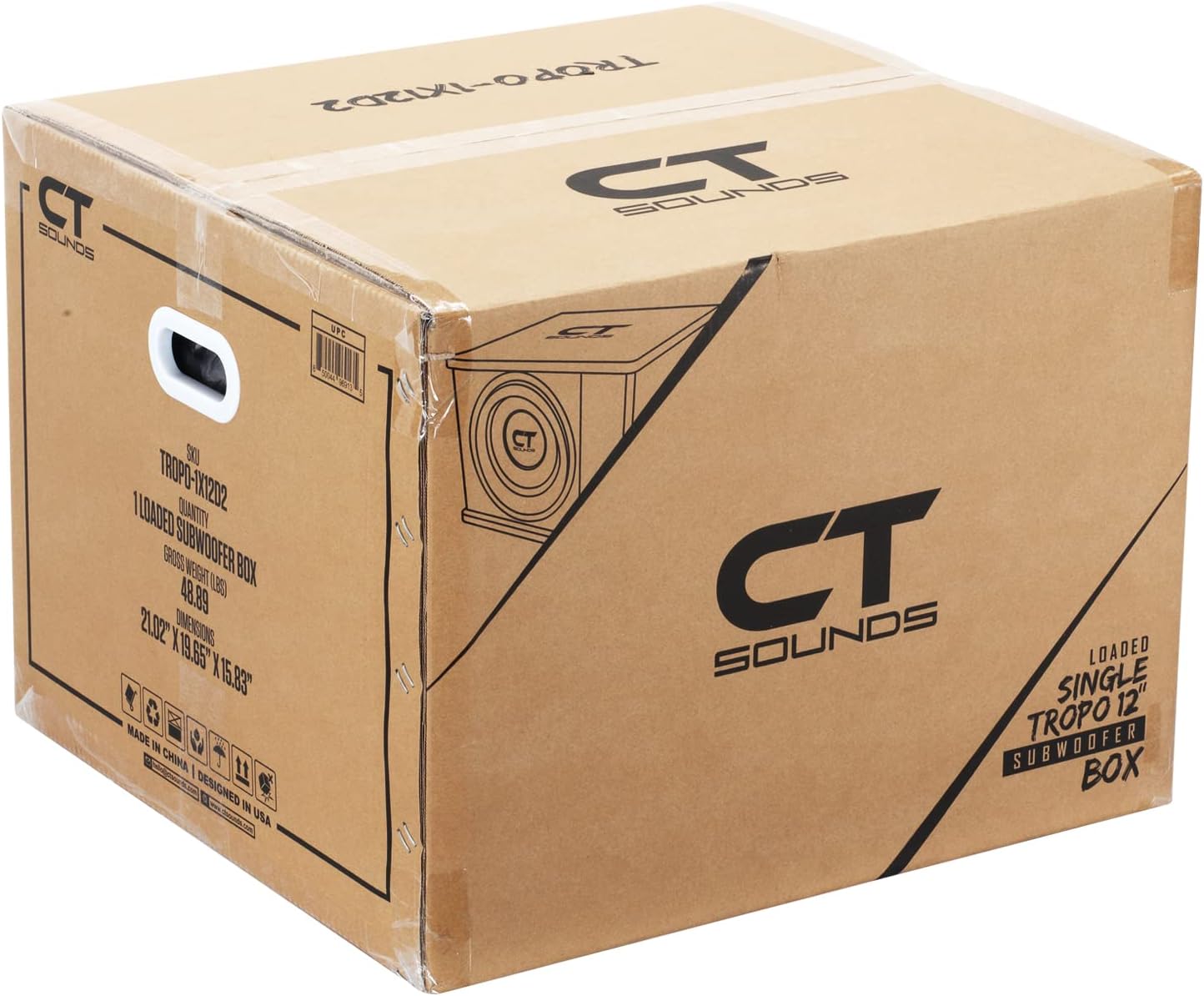 CT Sounds Single 12” 1300W Loaded Tropo Series Ported Car Subwoofer Box - TROPO-1X12D2