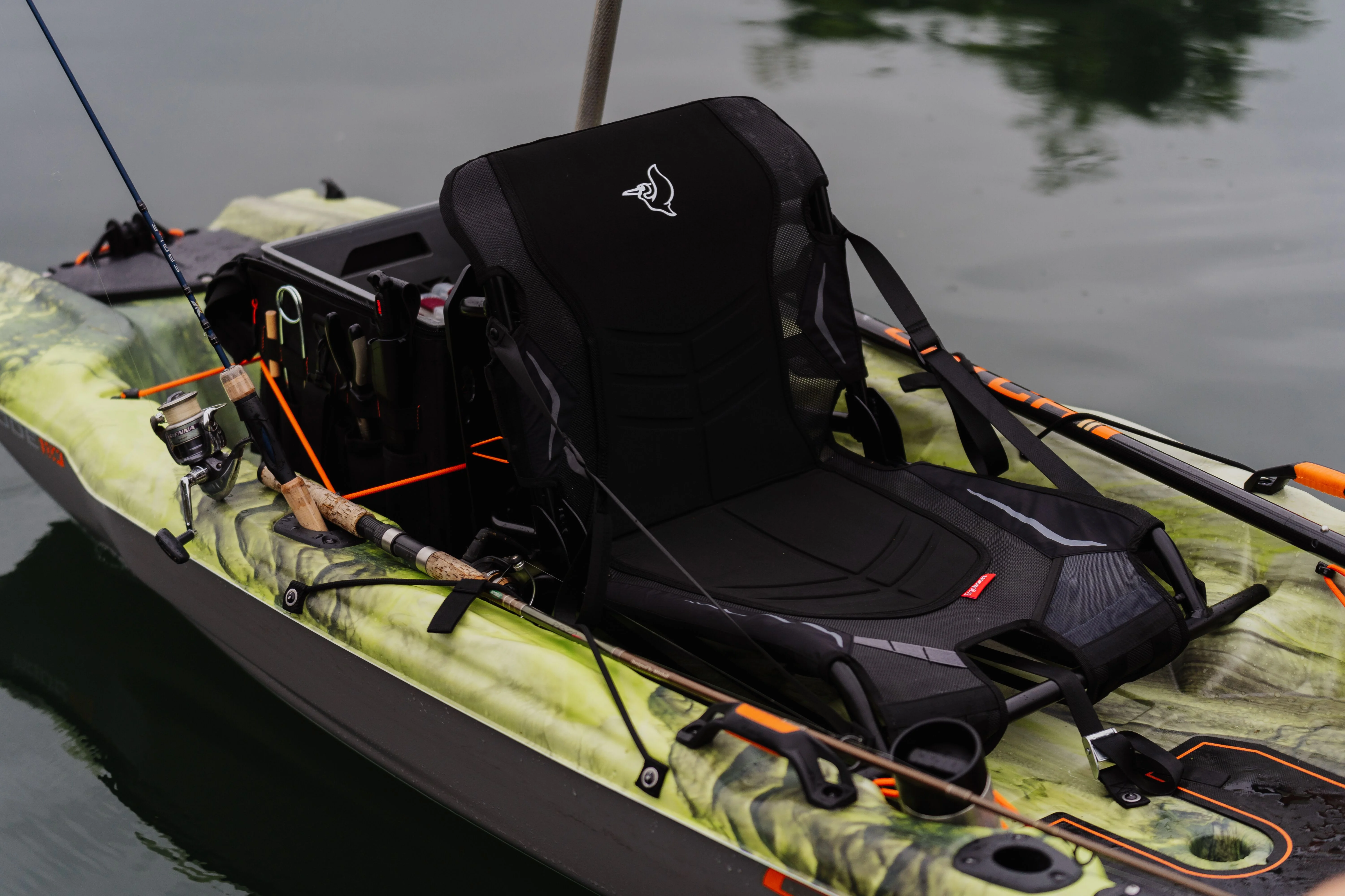 Pelican - Catch Mode 110 - Premium Angler Kayak - Fishing Kayak with Lawnchair seat - 10.5 ft - Venom - Radiant Selections
