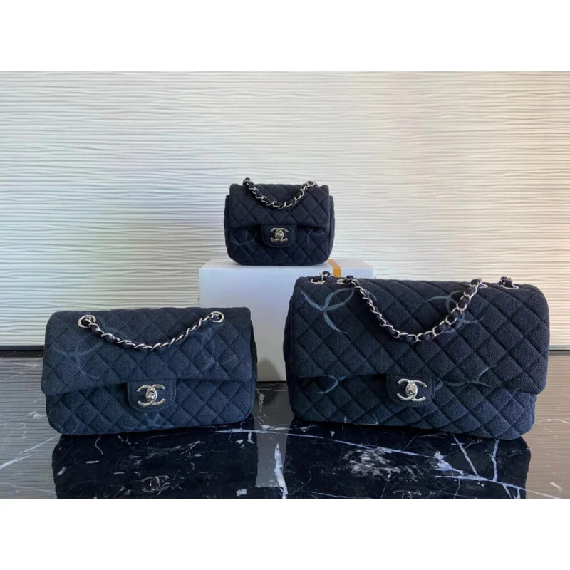 Chanel Denim Class-Flap Jumbo Large Bag As2072