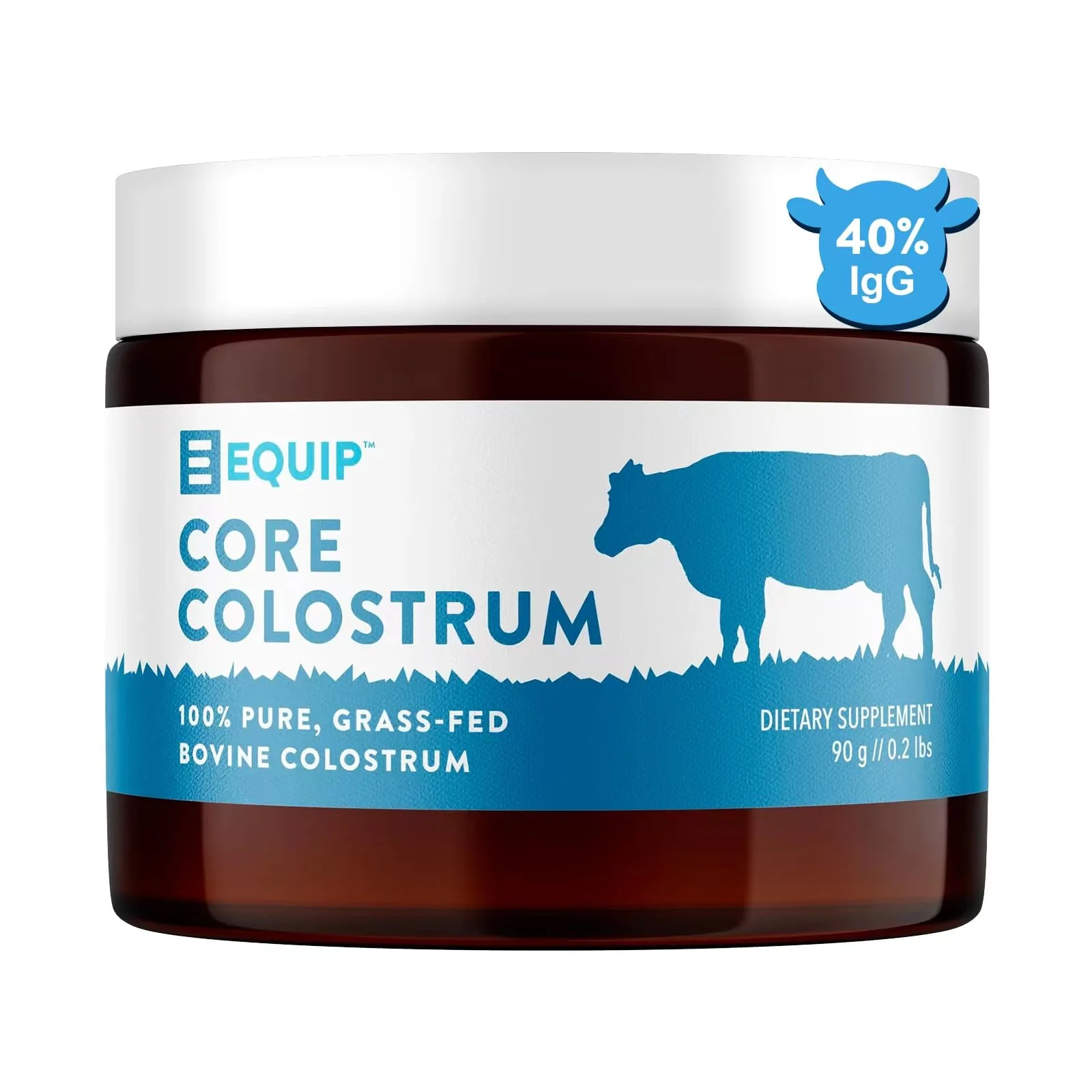 Equip Foods Core Colostrum - 100% Grass Fed Colostrum Powder 3,000mg, 40% IgG - Gut Health, Immunity, Recovery - Lactoferrin Supplements