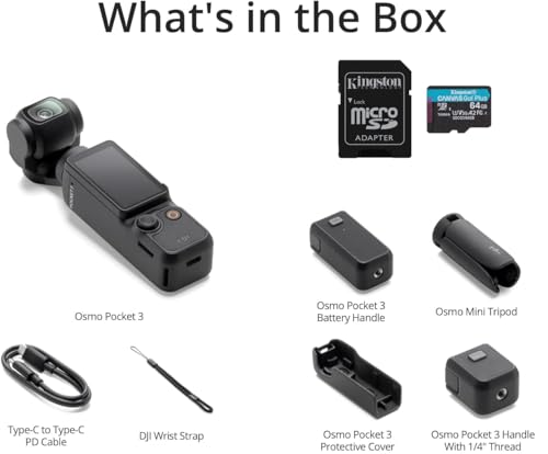 DJI Osmo Pocket 3 Capture More Combo, Vlogging Camera with 1'' CMOS & 4K/120fps Video, 3-Axis Stabilization, Fast Focusing, Face/Object Tracking