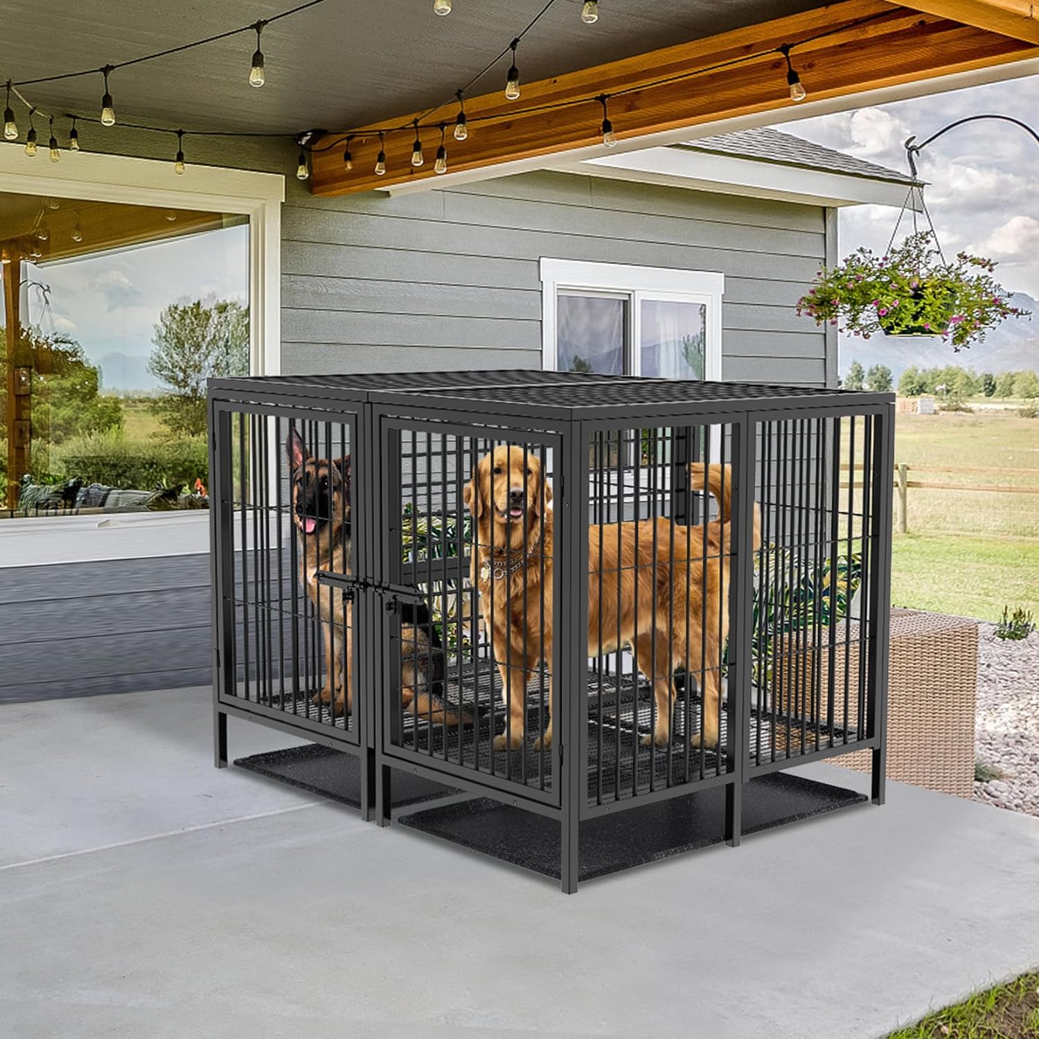 52 Inch Extra Large Huge Metal Pet Cage with Removable Divider Panel