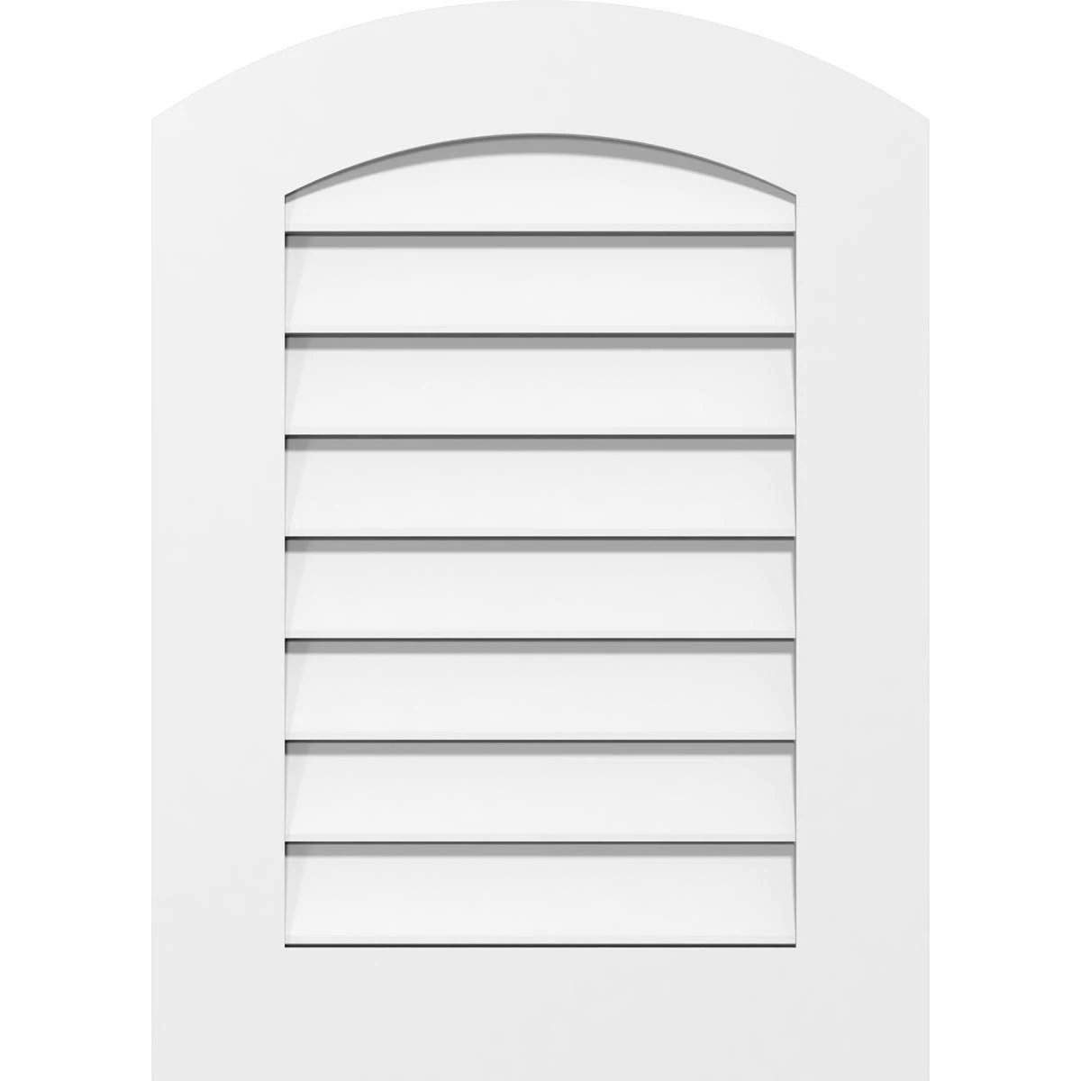 Ekena Millwork GVPAR28X3801SF 28x22W x 38x22H Arch Top Surface Mount PVC Gable Vent: Functional, w/ 3-1/2x22W x 1x22P Standard F