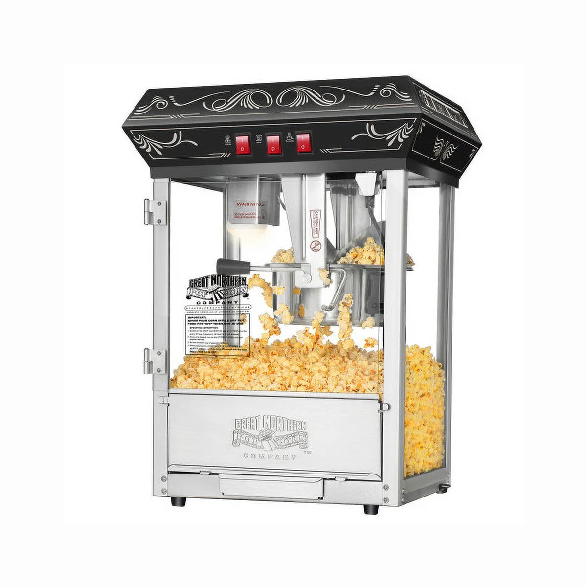 Great Northern Popcorn Countertop Machine 8oz Kettle, Black