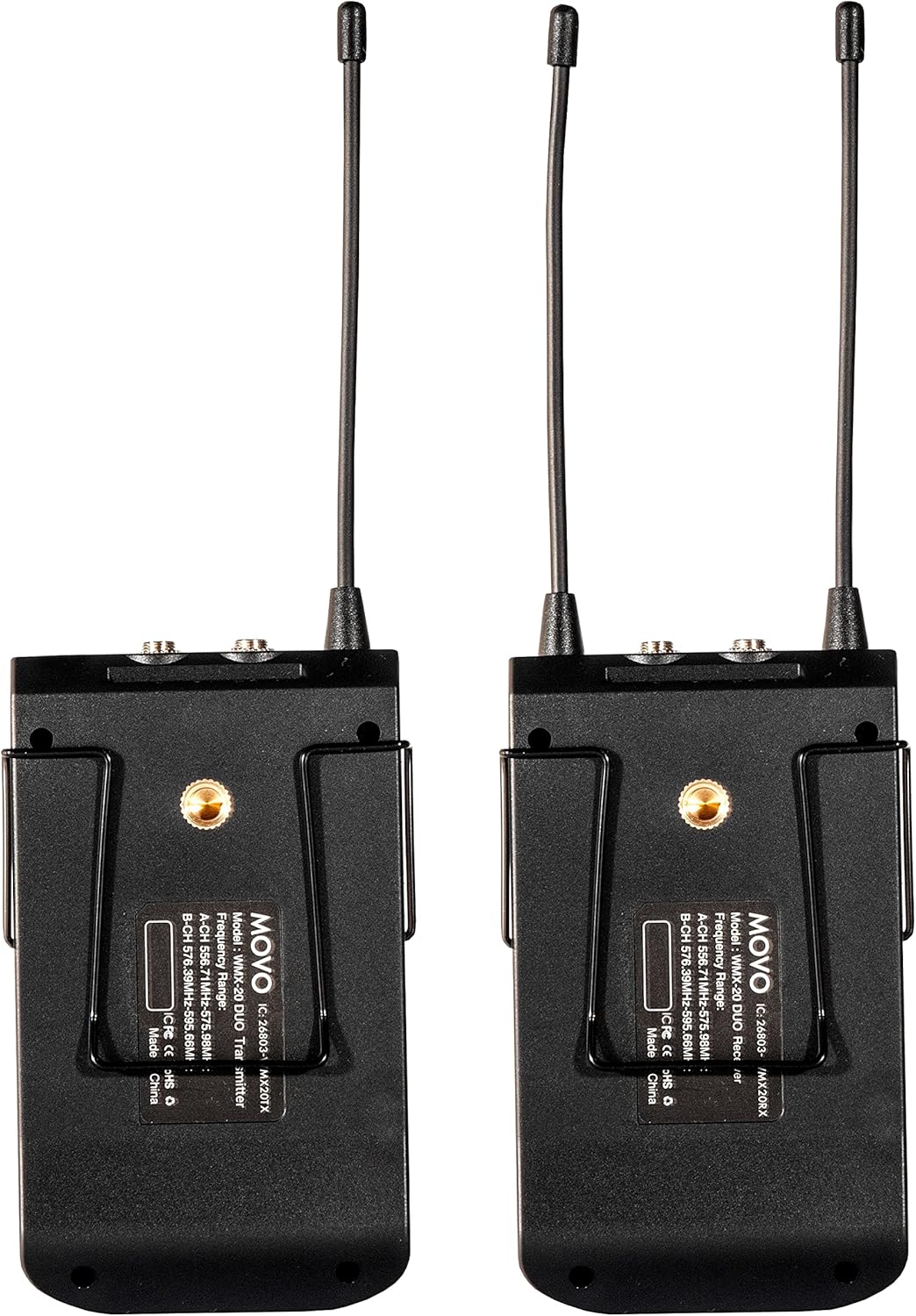 Movo WMX-20 48-Channel UHF Wireless Lavalier Microphone System with 1 Receiver, 1 Transmitter