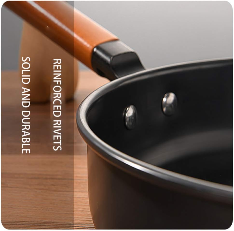 Pans,Frying Pan,Cookware,Uncoated fine Iron Frying pan nonstick Mini Frying pan with Sturdy Wooden Handle, Suitable for All Gas