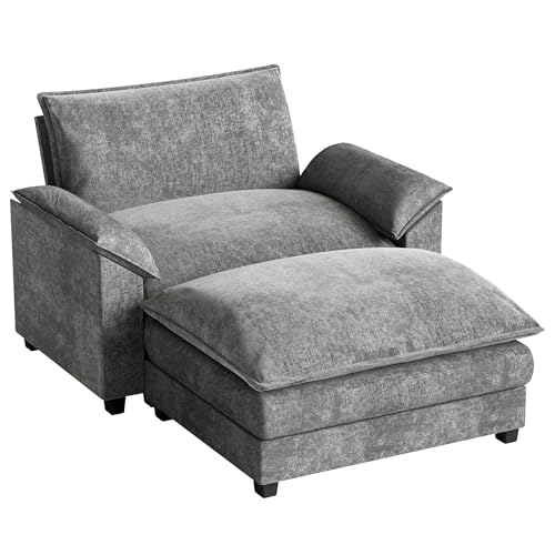 Homall 119" Modular Sectional Sofa, L Shaped Sofa Couch with Reversible Ottoman, DIY Combination Chenille Deep 3-Seat Cloud Couch for Living Room