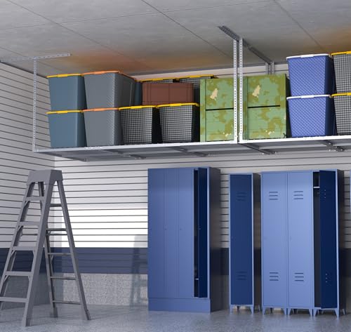 3 x 8FT Overhead Garage Storage Rack,Adjustable Ceiling Storage Racks,Garage Shelving Heavy Duty Storage Organizer System
