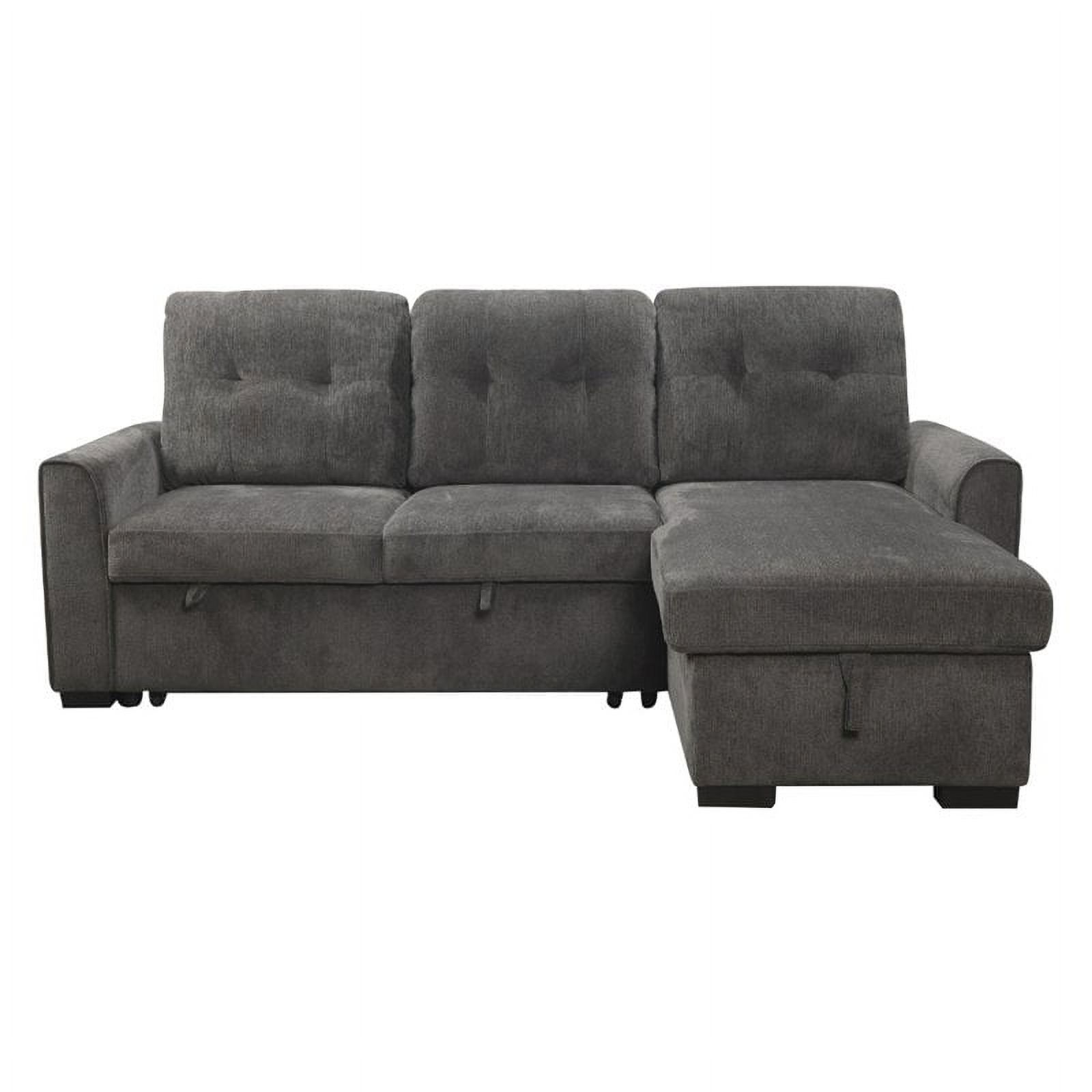 Bowery Hill Modern / Contemporary Reversible Sectional in Dark Gray Finish