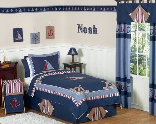 Sweet Jojo Designs Nautical Nights Collection Queen Sheet Set