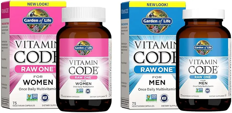 Garden of Life Vitamin Code Raw One Once Daily Multivitamin Capsules & Multivitamin for Men, Vitamin Code Raw One - Once Daily, Vitamins Plus Fruit