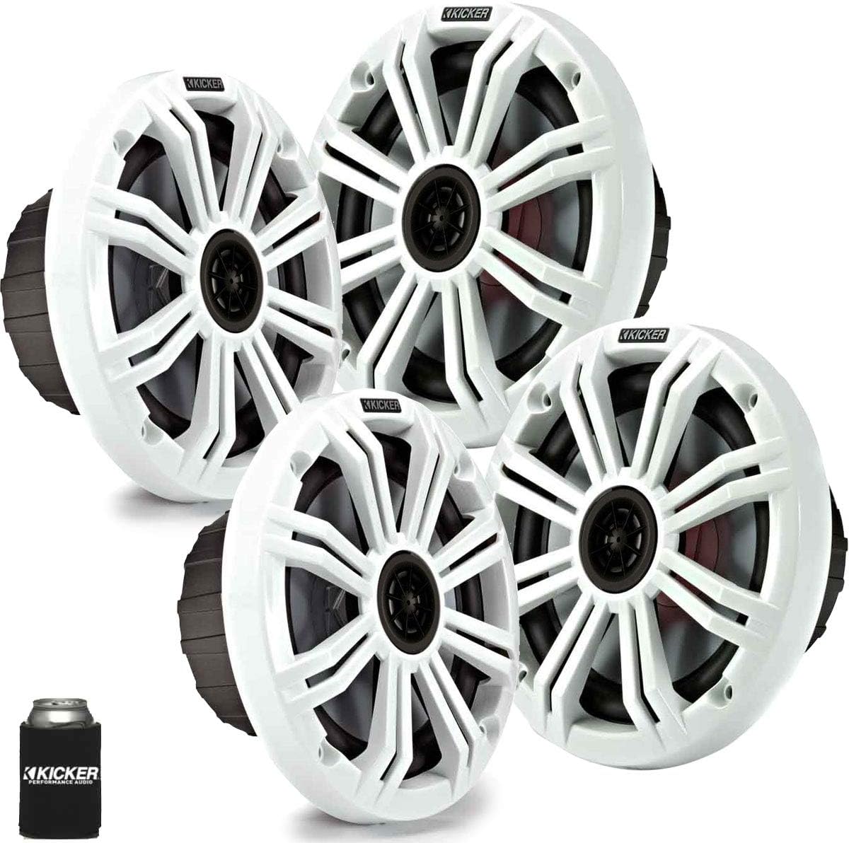 KICKER 6.5" White Marine Speakers (Qty 4) 2 Pairs of Speakers