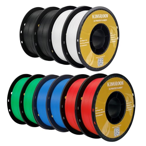 Kingroon PLA 3D Printer Filament, 12Rolls, Dimensional Accuracy +/- 0.03 mm, 12kg Spool(26.4lbs)