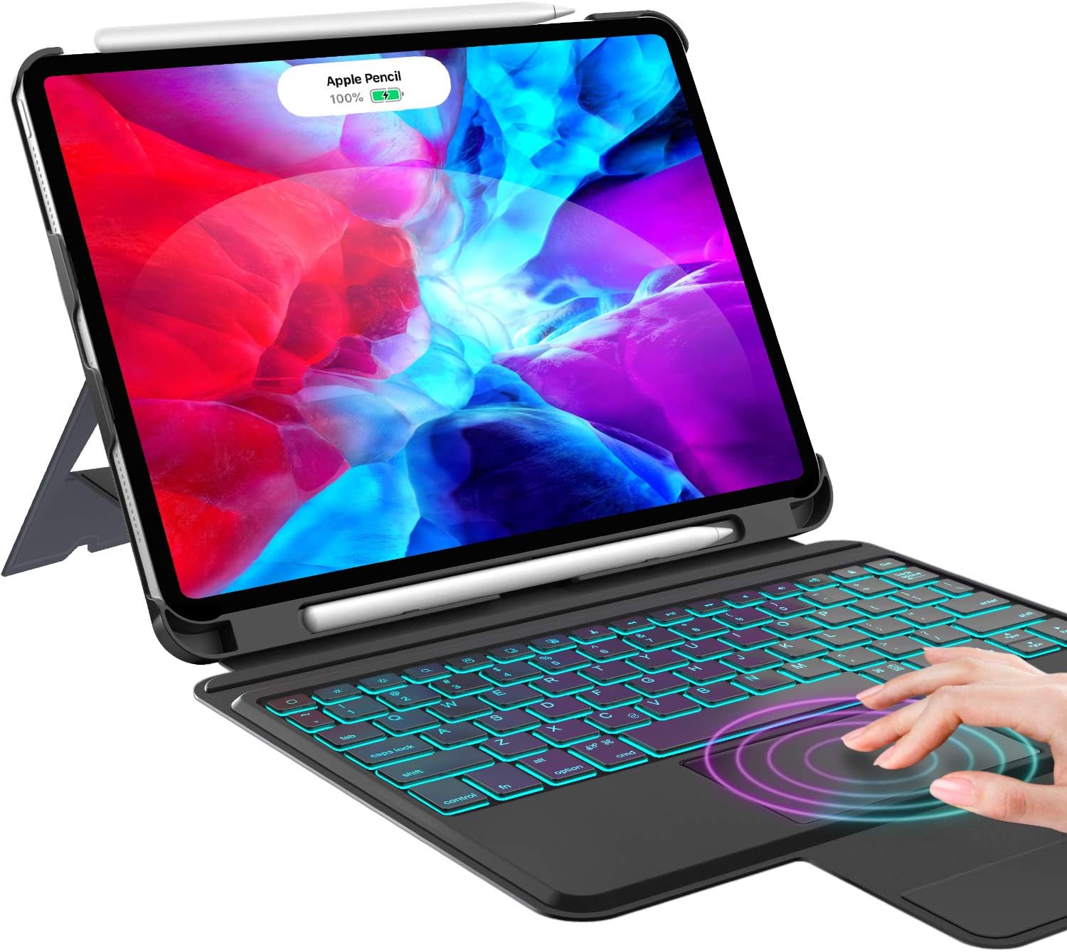iPad Pro 11 Inch 2021 Case with Keyboard, Keyboard for iPad Air (4th Generation) Touchpad - Backlight