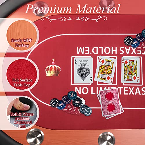 Premium 84" Poker Table Foldable with Chips Tray