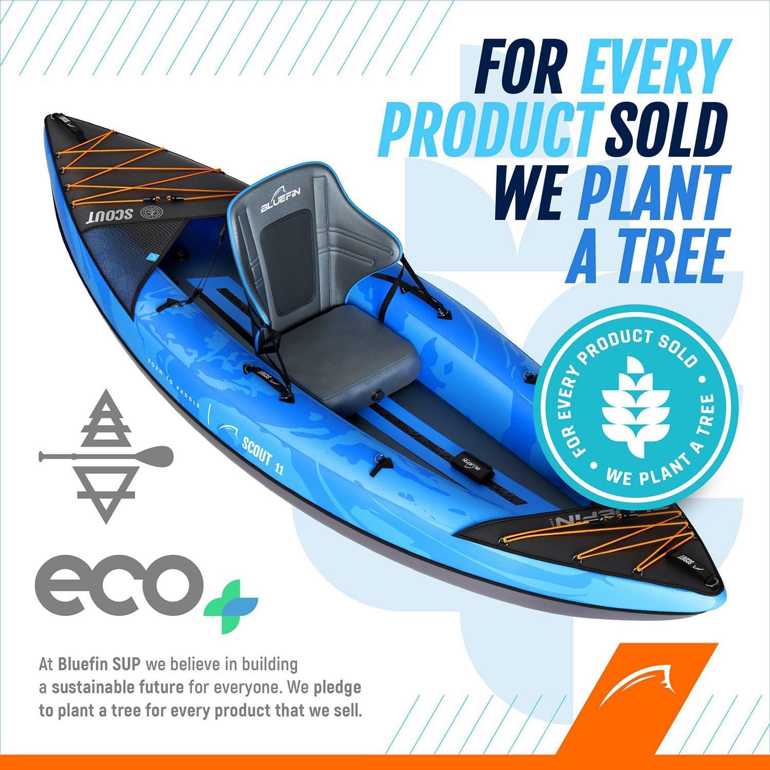 Bluefin Scout Inflatable Kayak, Inflatable 1 Person Kayak, Inflatable Canoe Alternative