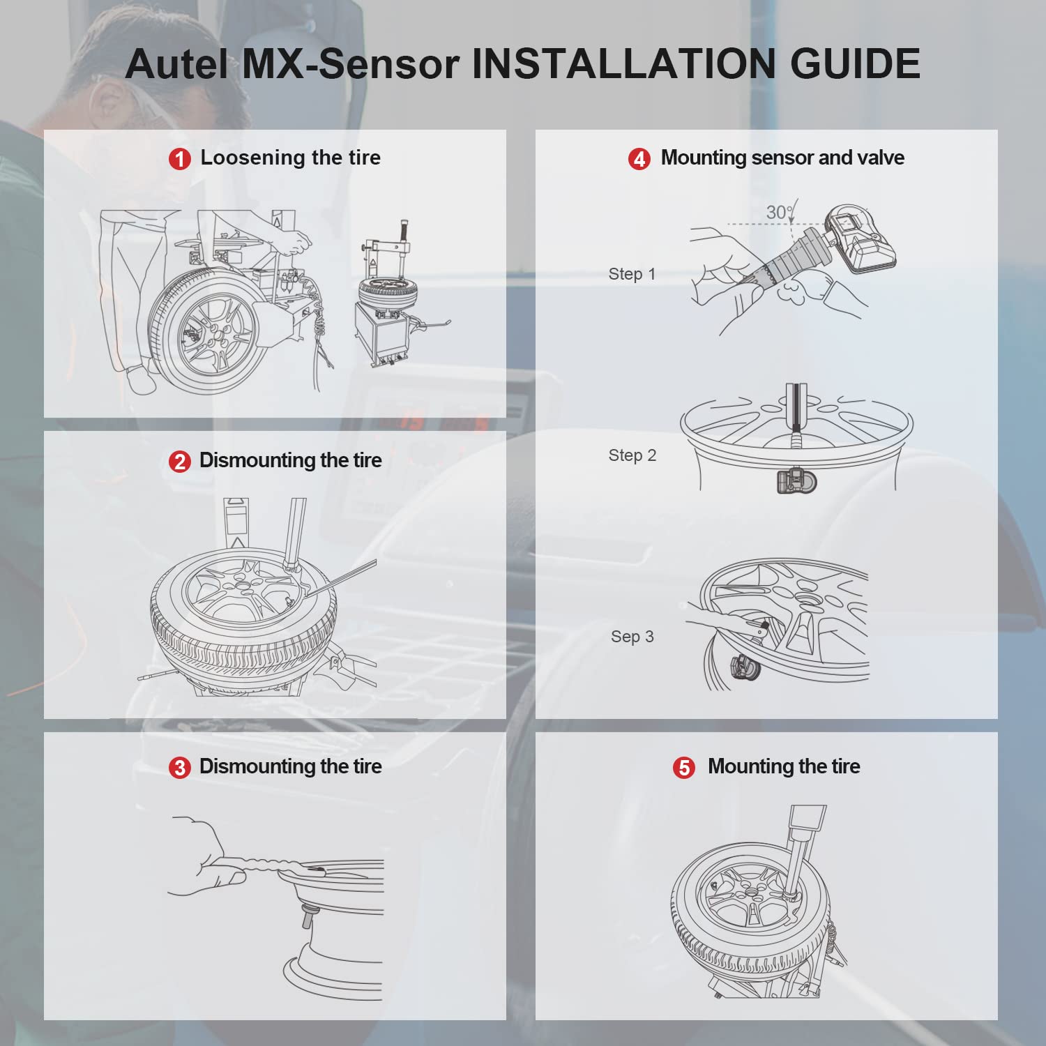 Autel TPMS Sensor MX-Sensor TPS218-315MHz+433MHz 2 in 1 Dual Frequency Replaced OEM Tire Pressure Sensor Universal Programmable Screw-in Sensor Sets