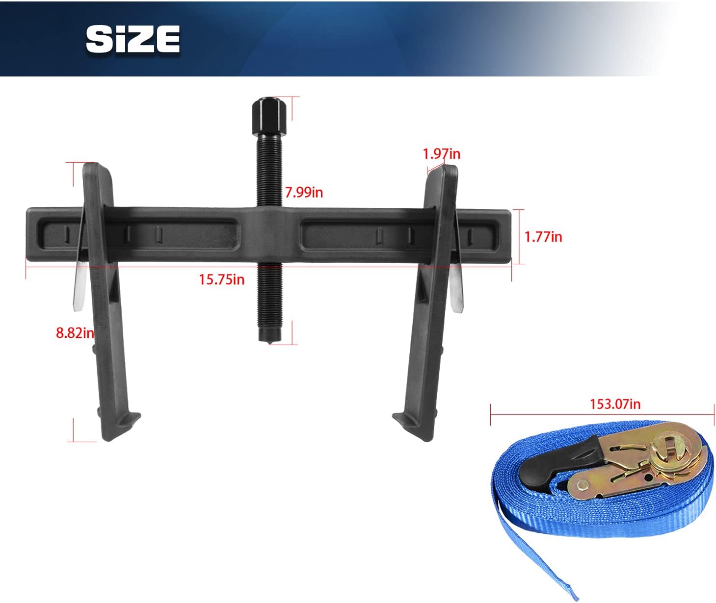 Camoo 6980 Brake Drum and Rotor Puller for Brake Drums, Rotors, Drive Wheels, Gears, Flywheels, and Pulleys