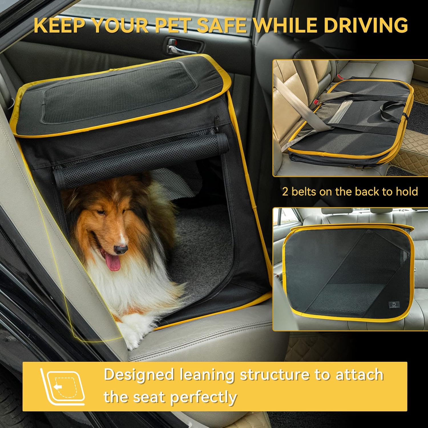 A4Pet 27" Pet Car Travel Crates Carrier for Medium Dog, Puppy and Cats
