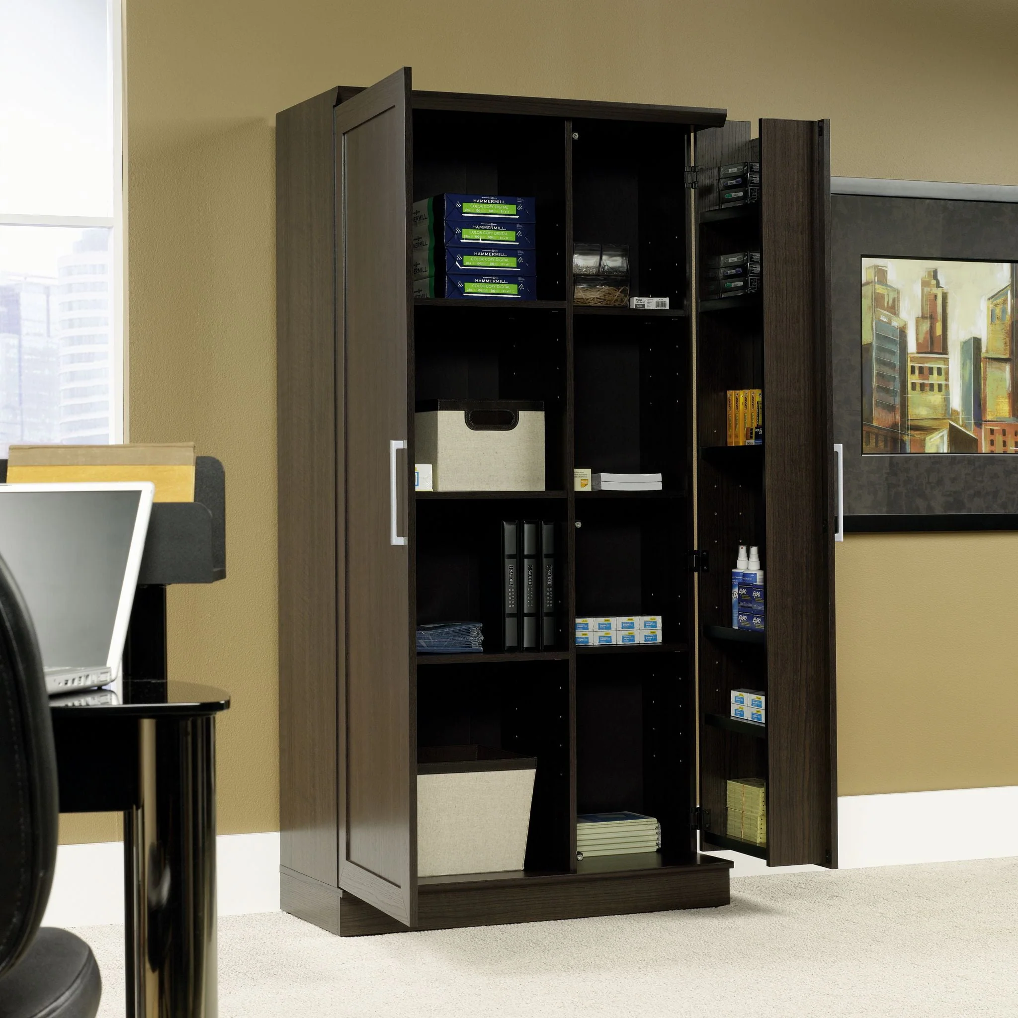 Sauder HomePlus Storage Cabinet, Soft White Finish
