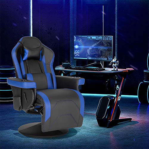 Modern-Depo Gaming Recliner Chair with Speakers, Massage, High Back, Cupholder, Headrest, Lumbar Support