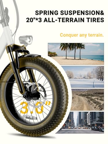 C23 2 Seater Electric Bike for Adults,750W Peak Motor 28 MPH, 720WH Removable Battery 65Miles Step-Thru Folding Ebikes,20" Fat Tire E-Bikes with NFC